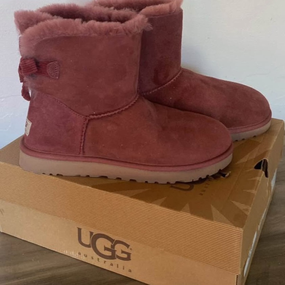 UGG plum mini Bailey boot with bow